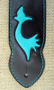 Gitarrengurt Blankleder bestickt